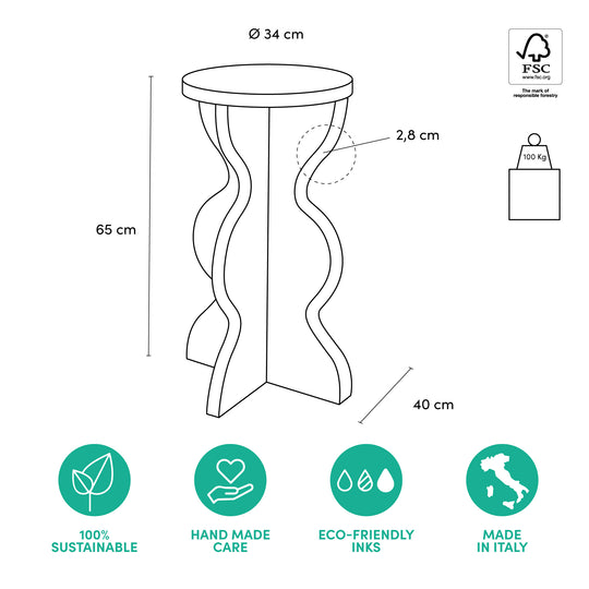 Tabouret en Carton - Double - Solution écologique et robuste pour votre stand d'exposition