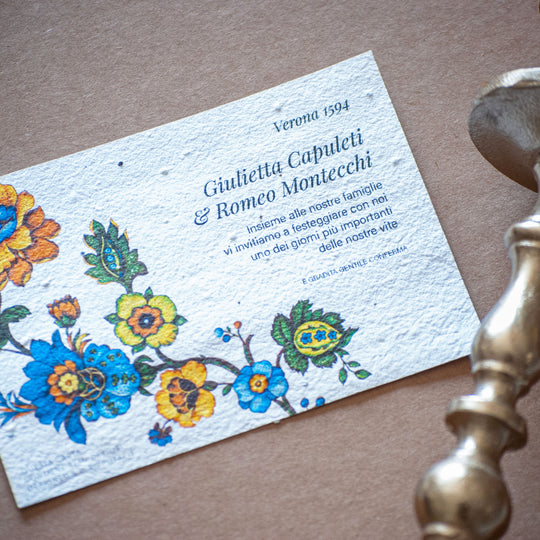 Partecipazioni Matrimonio Piantabili - Tema floreale- Personalizzbili-Set da 8