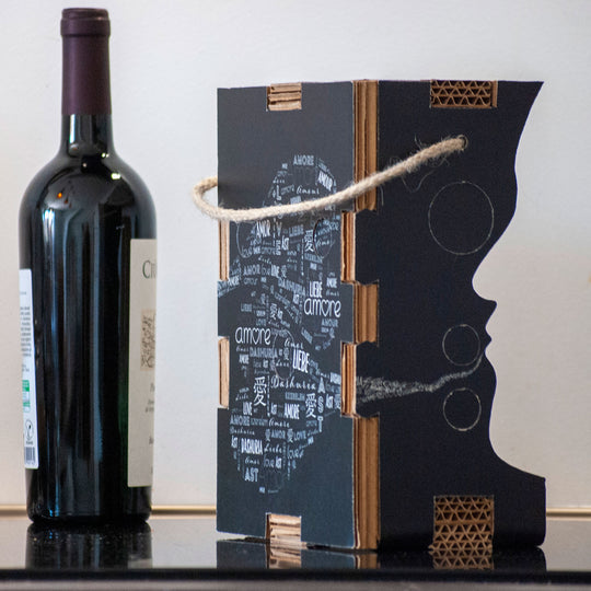 The bottle holder that becomes a Wine Lover design lampshade