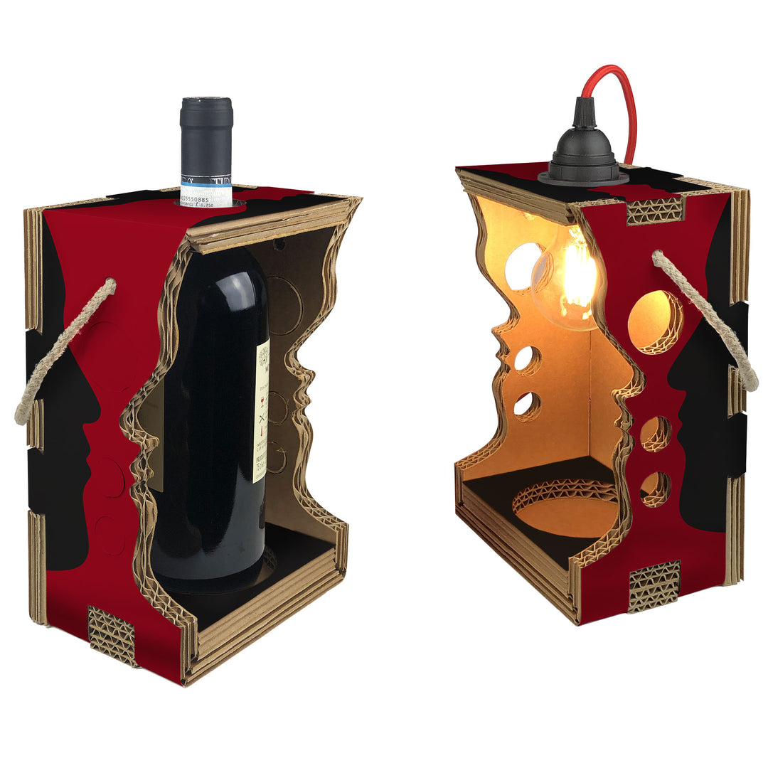 The bottle holder that becomes a Wine Lover design lampshade