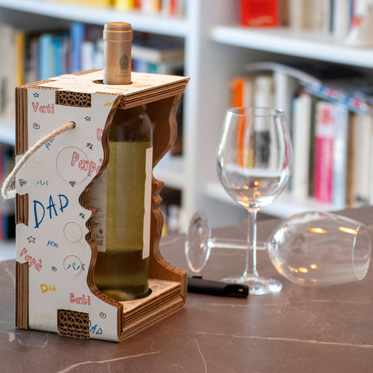 The bottle holder that becomes a Wine Lover design lampshade