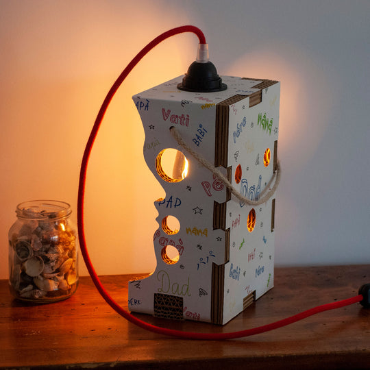 The bottle holder that becomes a Wine Lover design lampshade