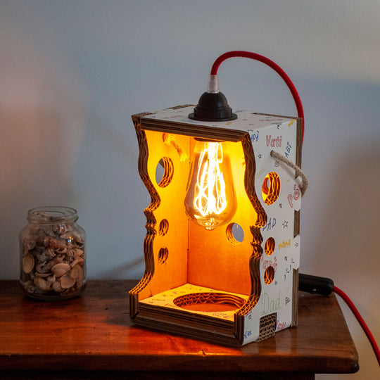 The bottle holder that becomes a Wine Lover design lampshade